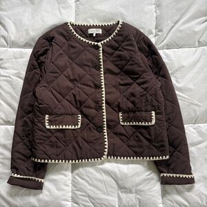 Brown WAYF Quilted Jacket Size Medium